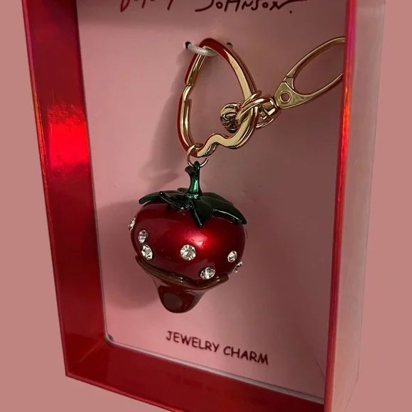 Betsey Johnson Red Strawberry Key Chain - Picture 15 of 16